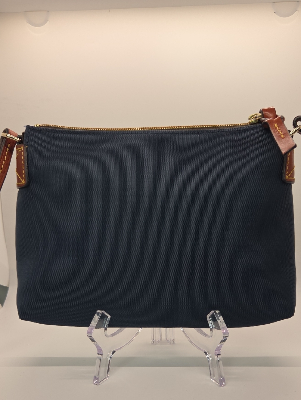 Dooney & Bourke Nylon Navy Leather Crossbody Pouchette Bag - Picture 3 of 16